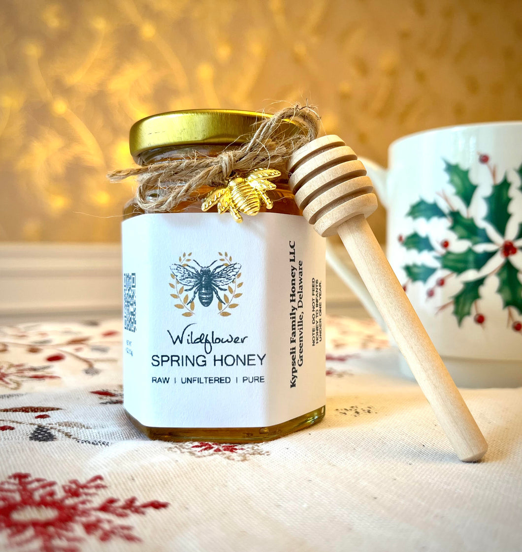 Spring Wildflower Honey (5.5 oz) - wood dipper included!